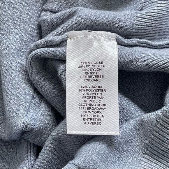 TAHARI Gray lavender undertone Cable Knit Sweater, light batwing 3/4 sleeve M/L - Picture 9 of 9